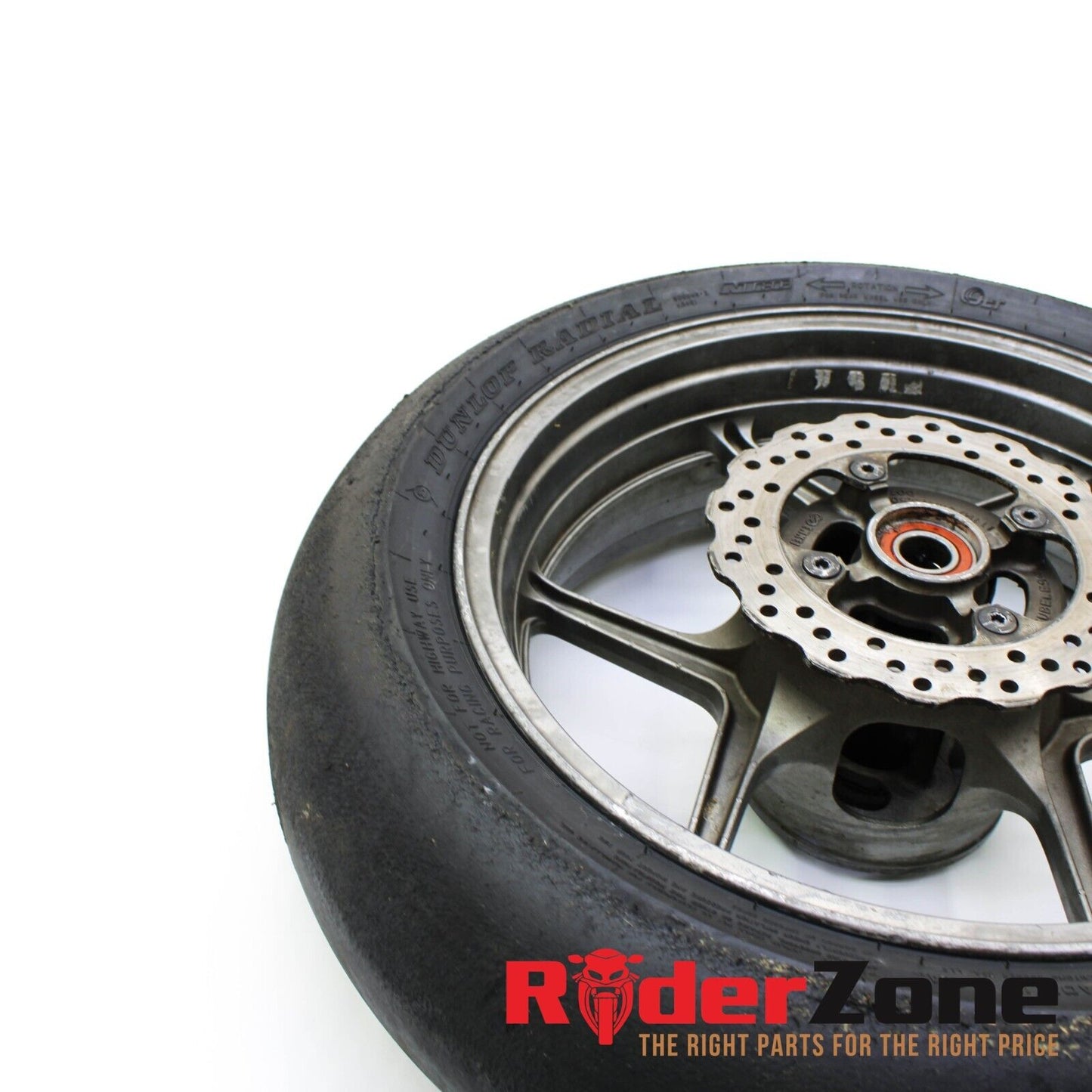 2005 2006 KAWASAKI NINJA ZX6R WHEEL SET FRONT REAR RIMS SET PAIR DUNLOP SLICKS