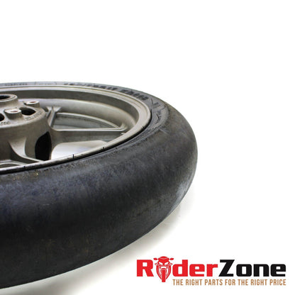 2005 2006 KAWASAKI NINJA ZX6R WHEEL SET FRONT REAR RIMS SET PAIR DUNLOP SLICKS