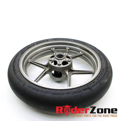 2005 2006 KAWASAKI NINJA ZX6R WHEEL SET FRONT REAR RIMS SET PAIR DUNLOP SLICKS