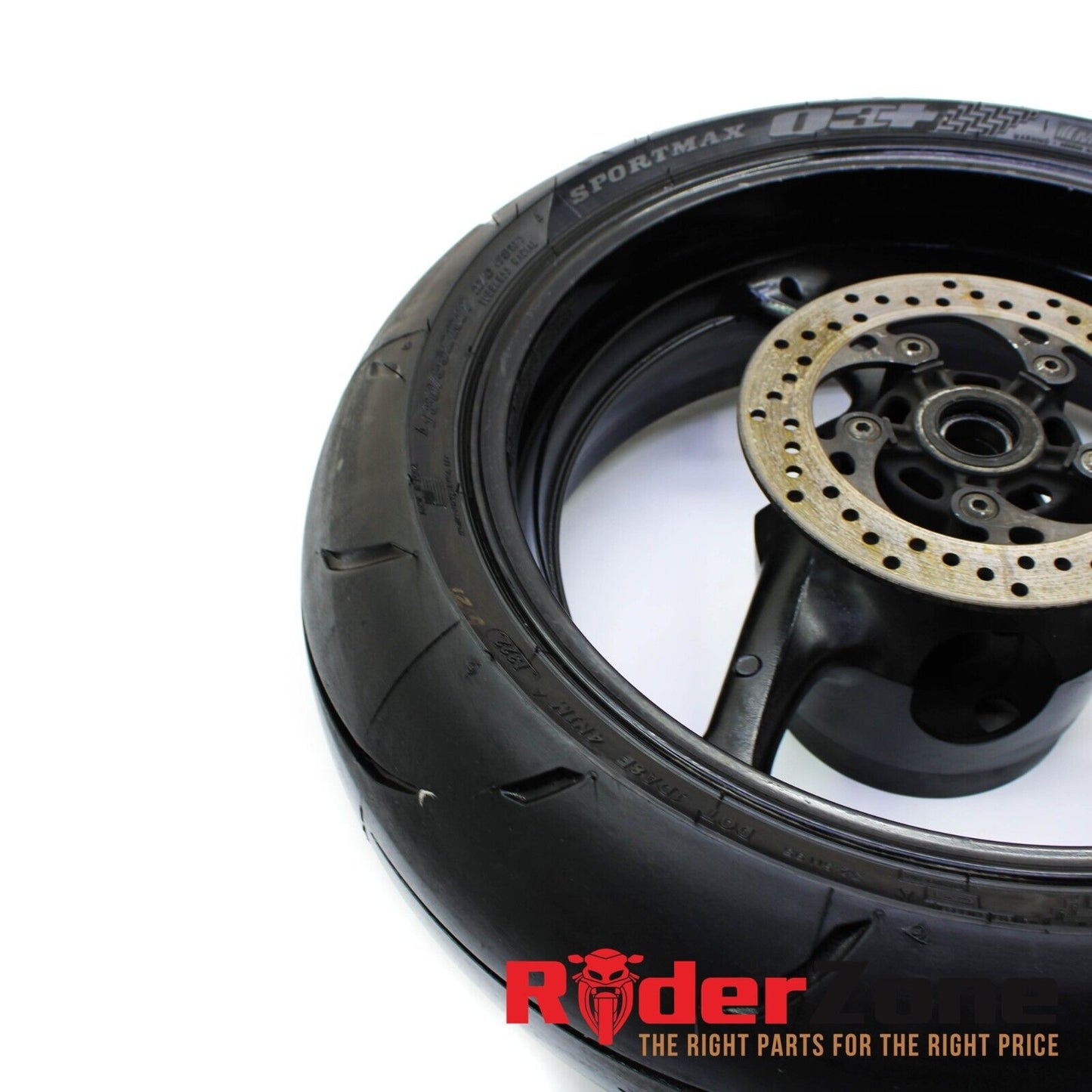 2008 2009 SUZUKI GSXR600 GSXR750 REAR WHEEL DUNLOP TIRE STRAIGHT BLACK STOCK