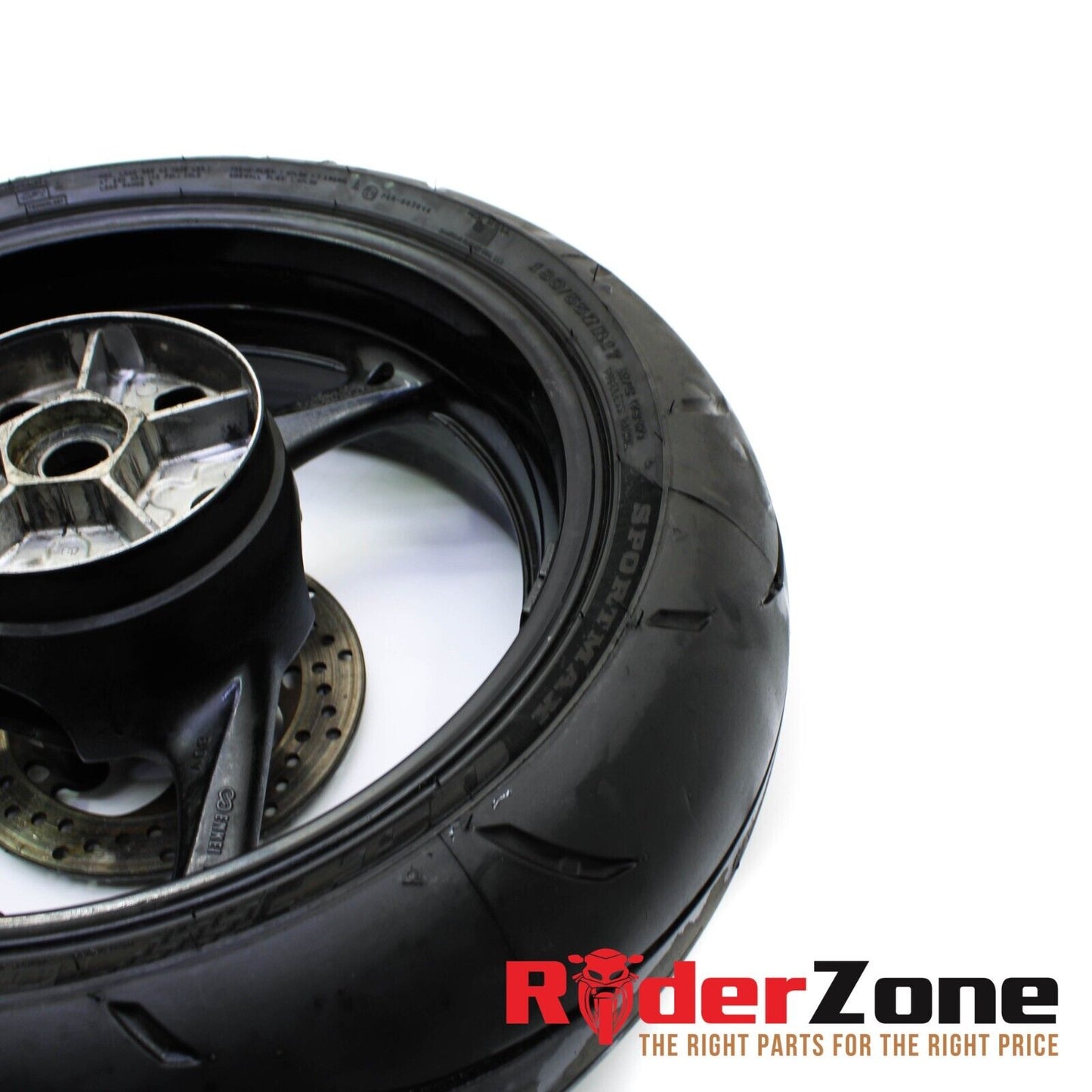 2008 2009 SUZUKI GSXR600 GSXR750 REAR WHEEL DUNLOP TIRE STRAIGHT BLACK STOCK