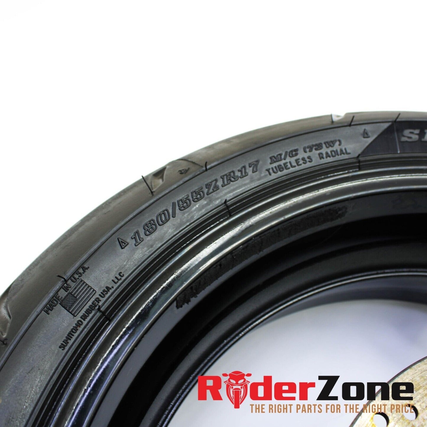 2008 2009 SUZUKI GSXR600 GSXR750 REAR WHEEL DUNLOP TIRE STRAIGHT BLACK STOCK