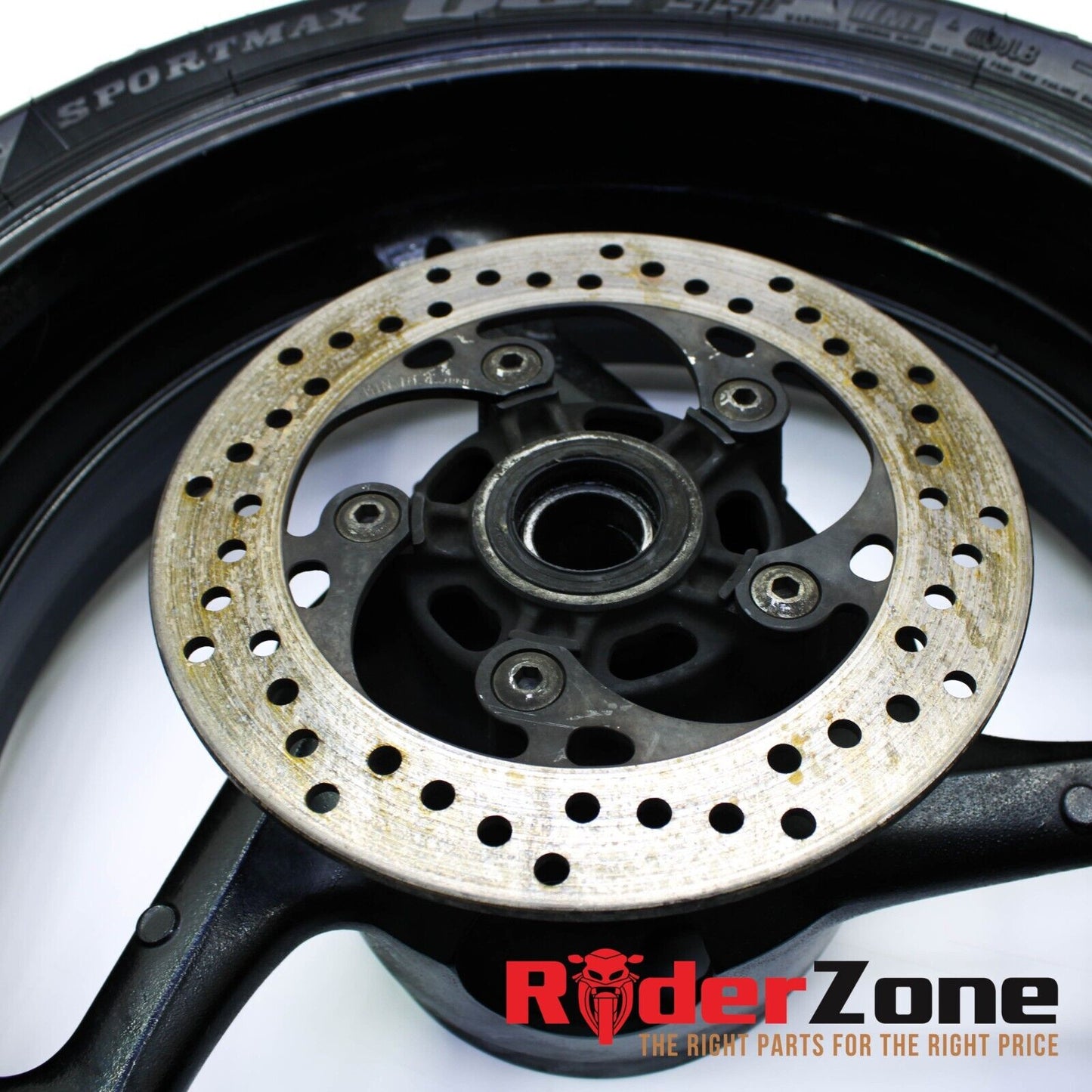 2008 2009 SUZUKI GSXR600 GSXR750 REAR WHEEL DUNLOP TIRE STRAIGHT BLACK STOCK