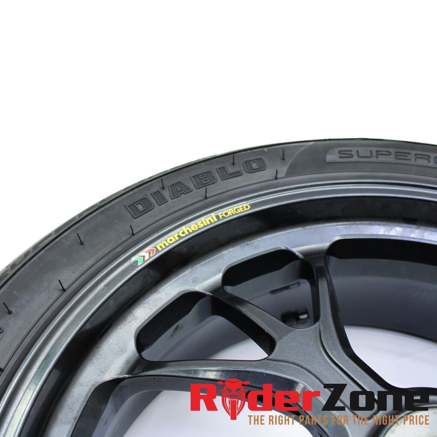 17 - 19 DUCATI MONSTER 1200R MARCHESINI REAR WHEEL PIRELLI TIRE FORGED RIM STOCK