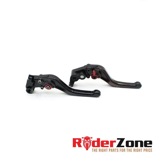 2005 2006 SUZUKI GSXR 1000 CRG LEVERS SET LEFT RIGHT BLACK ADJUSTABLE BLACK