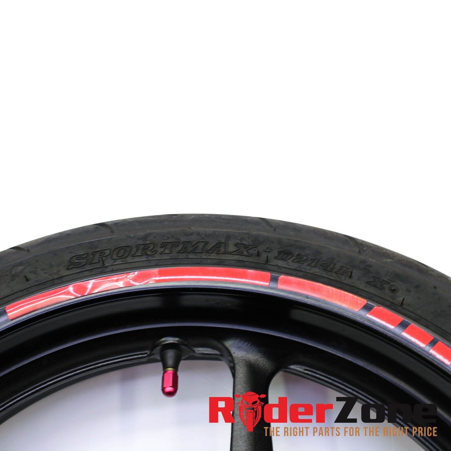 2017 - 2020 YAMAHA YZF R6 FRONT WHEEL STRAIGHT DUNLOP TIRE BLACK RED STRAIGHT