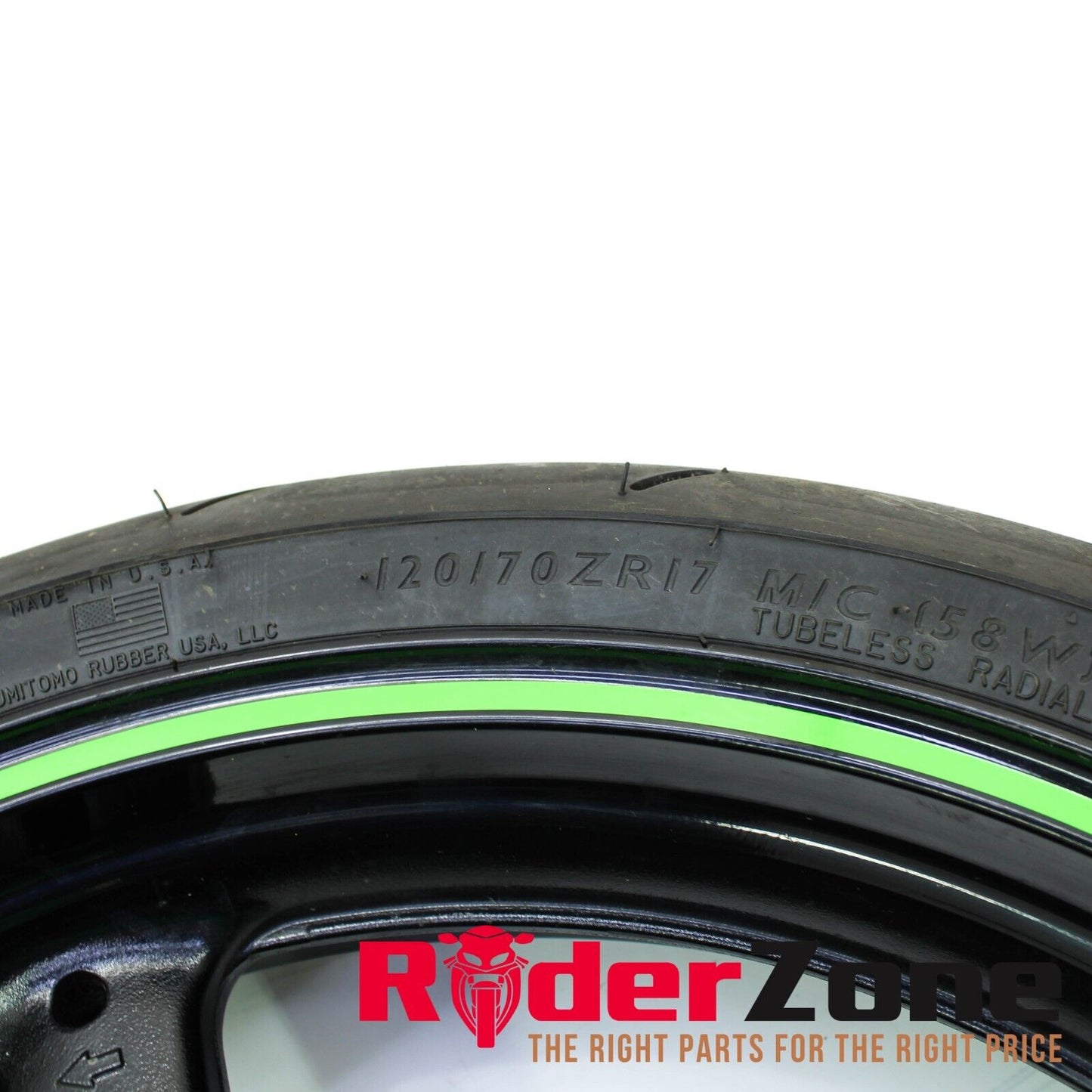 2016 - 2020 KAWASAKI NINJA ZX10R FRONT WHEEL RIM BLACK DUNLOP TIRE