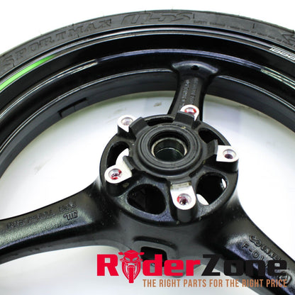 2016 - 2020 KAWASAKI NINJA ZX10R FRONT WHEEL RIM BLACK DUNLOP TIRE